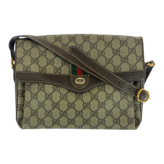 21240
GUCCI グッチ ヴィンテージ シェリーライン オールドグッチ ベージュ ブラウン ゴールド金具 GGスプリームキャンバス / レザー 904 02 084 ショルダーバッグ ポシェット レディース AB30