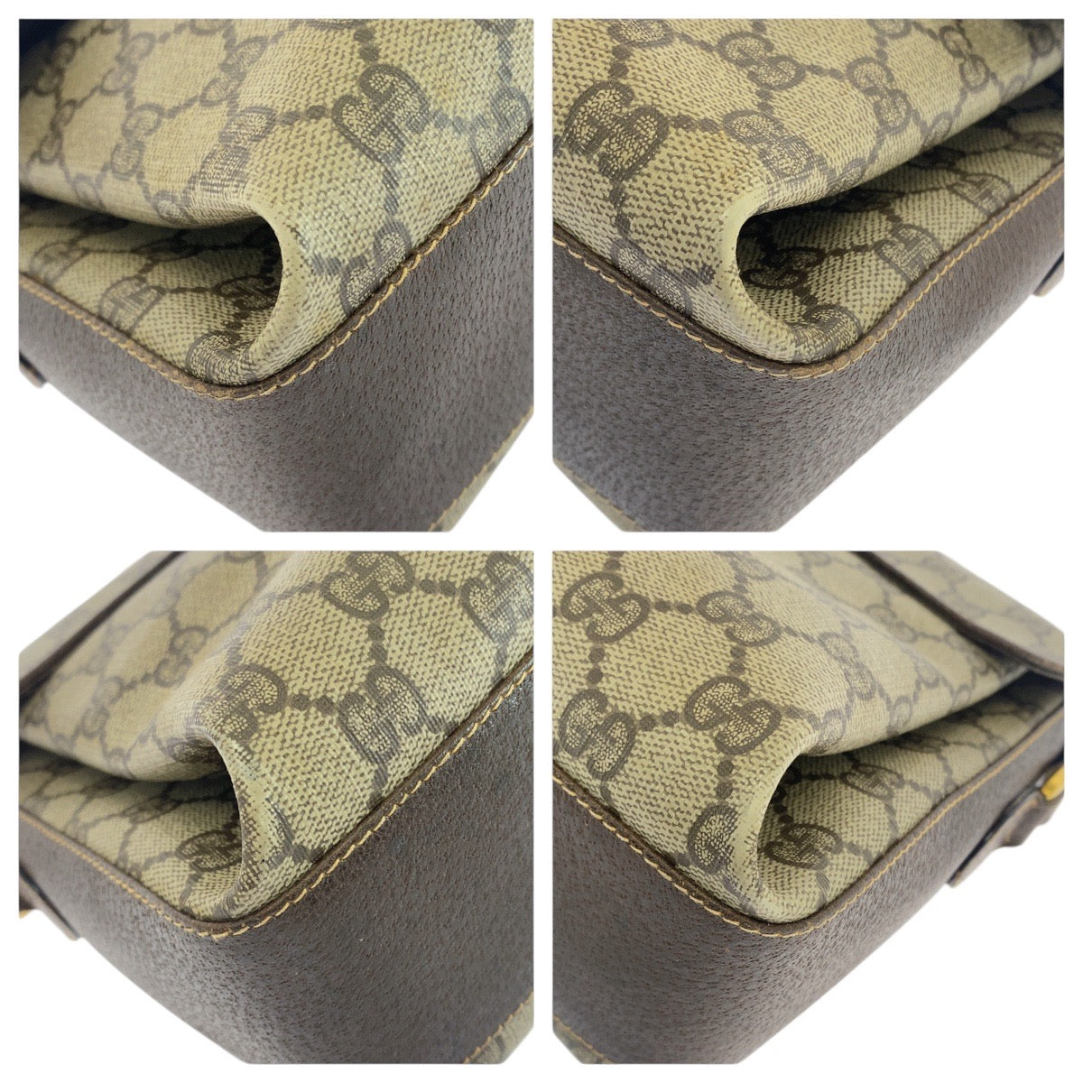 21240
GUCCI グッチ ヴィンテージ シェリーライン オールドグッチ ベージュ ブラウン ゴールド金具 GGスプリームキャンバス / レザー 904 02 084 ショルダーバッグ ポシェット レディース AB30