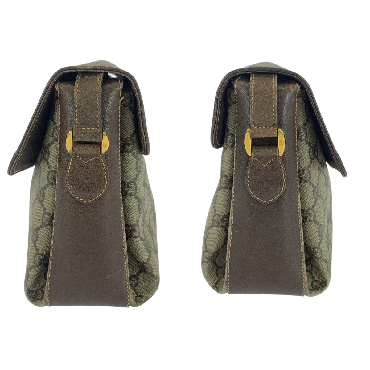 21240
GUCCI グッチ ヴィンテージ シェリーライン オールドグッチ ベージュ ブラウン ゴールド金具 GGスプリームキャンバス / レザー 904 02 084 ショルダーバッグ ポシェット レディース AB30