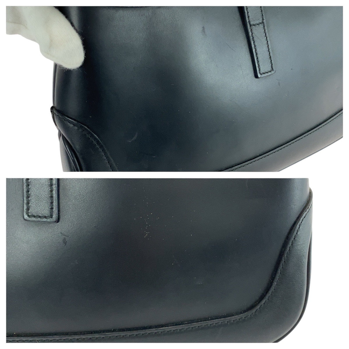 21242
GUCCI グッチ ジャッキー ブラック 黒 シルバー金具 レザー 001 4032 ショルダーバッグ チェーンショルダーバッグ レディース ABP37