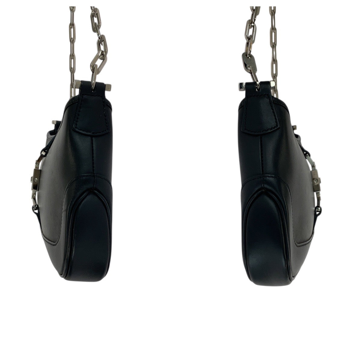 21242
GUCCI グッチ ジャッキー ブラック 黒 シルバー金具 レザー 001 4032 ショルダーバッグ チェーンショルダーバッグ レディース ABP37