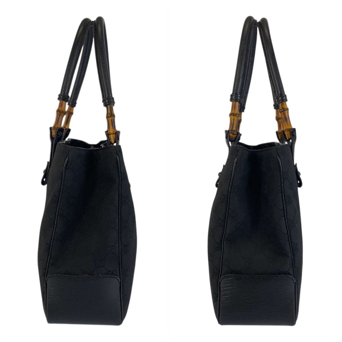 21243
GUCCI グッチ バンブー ブラック 黒 GGキャンバス / レザー 112526 トートバッグ ハンドバッグ レディース ABP30
