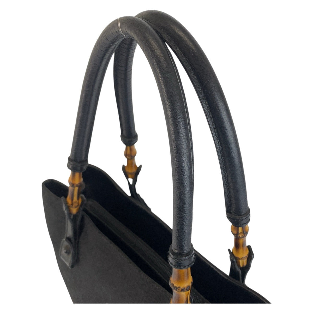 21243
GUCCI グッチ バンブー ブラック 黒 GGキャンバス / レザー 112526 トートバッグ ハンドバッグ レディース ABP30