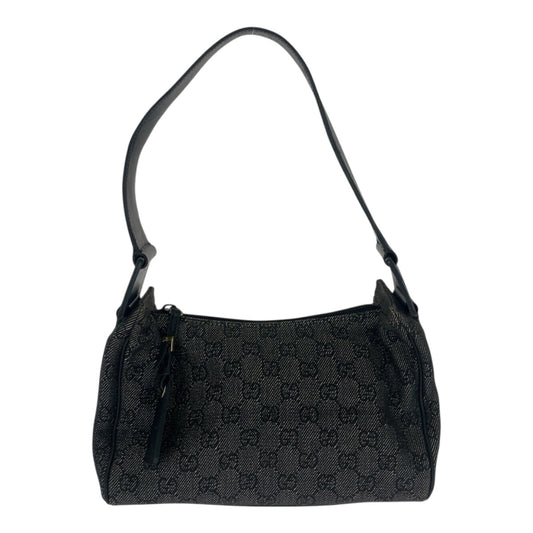 21244
GUCCI グッチ グレー ブラック 黒 GGキャンバス / レザー 92699 ショルダーバッグ レディース AB28