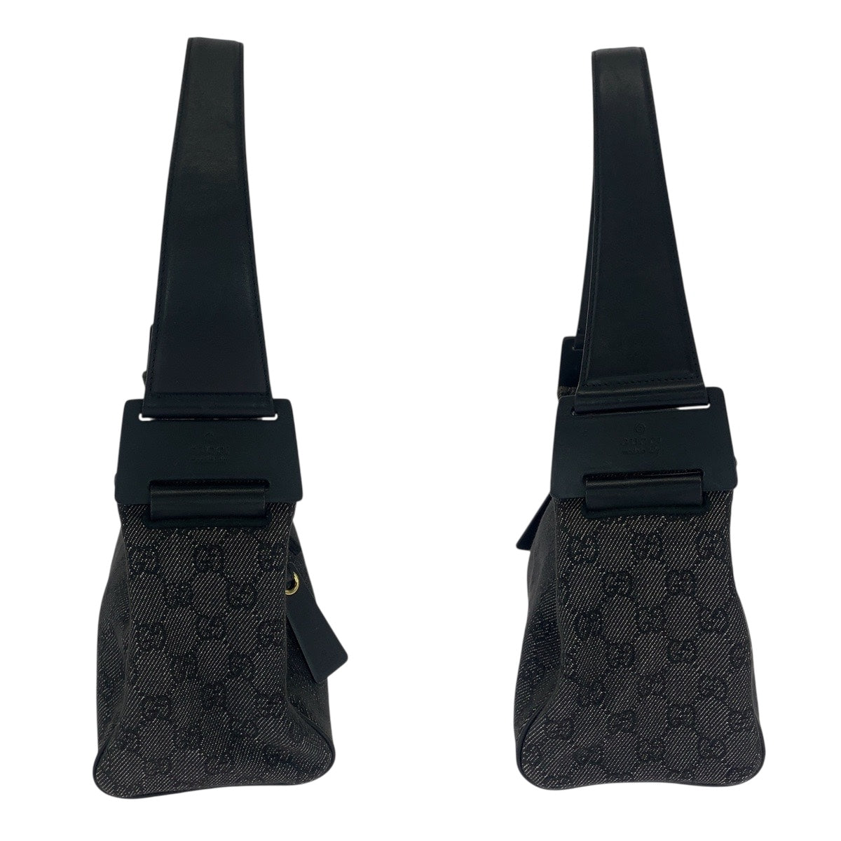 21244
GUCCI Grey Black GG Canvas / Leather 92699 Shoulder Bag Women's AB28