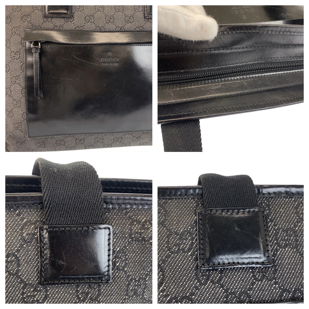 21245
GUCCI グッチ ブラック 黒 GGキャンバス / レザー 34339 トートバッグ ショルダーバッグ レディース ABP30
