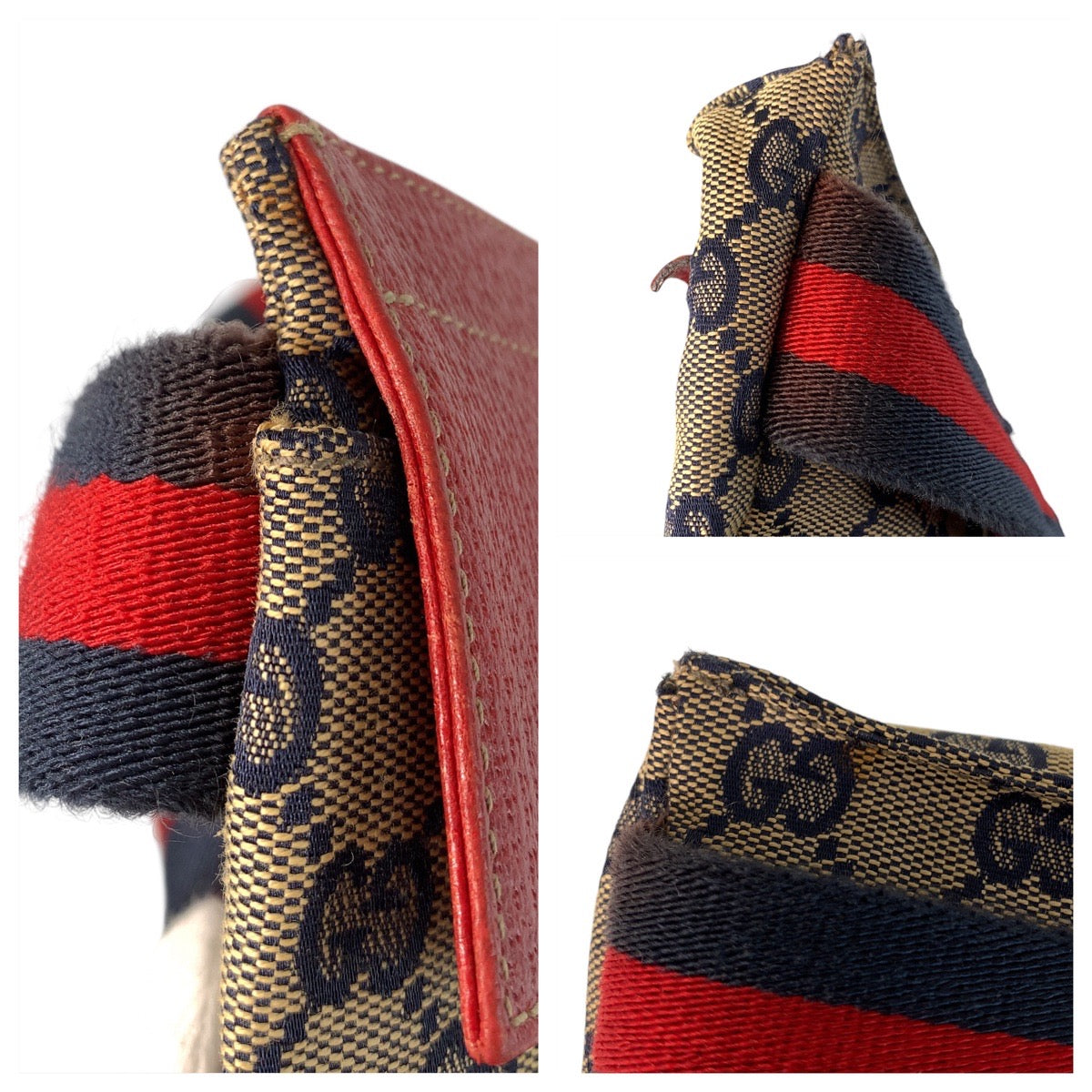 21246
GUCCI グッチ ベージュ レッド ネイビー GGキャンバス / レザー 28566 ボディバッグ ウエストバッグ 男女兼用 メンズ AB30