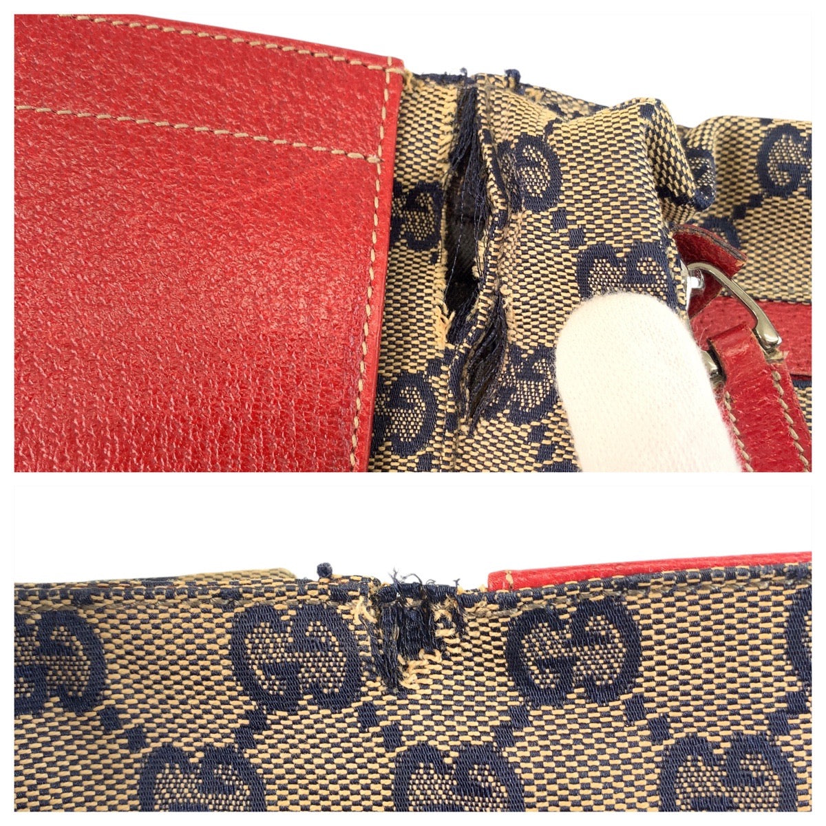 21246
GUCCI グッチ ベージュ レッド ネイビー GGキャンバス / レザー 28566 ボディバッグ ウエストバッグ 男女兼用 メンズ AB30