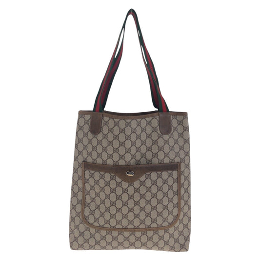 21247
GUCCI グッチ ヴィンテージ シェリーライン ベージュ ブラウン ゴールド金具 GGスプリームキャンバス / レザー 39 02 003 トートバッグ ショルダーバッグ レディース AB28