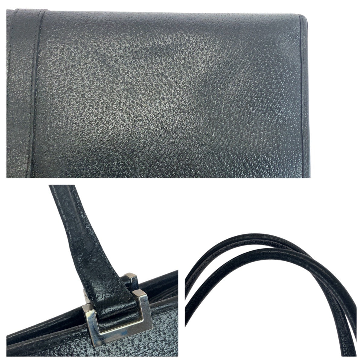 21248
GUCCI グッチ ジャッキー ブラック 黒 シルバー金具 レザー 002 1074 トートバッグ ショルダーバッグ レディース AB28