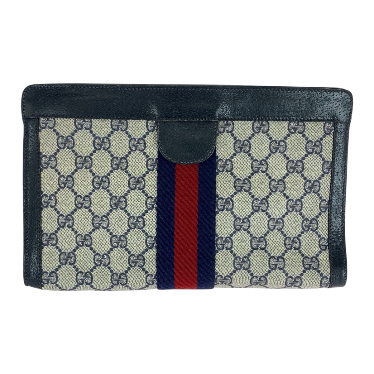 21249
GUCCI グッチ ヴィンテージ シェリーライン オールドグッチ ネイビー レッド GGスプリームキャンバス / レザー 89 01 002 クラッチバッグ セカンドバッグ レディース AB21