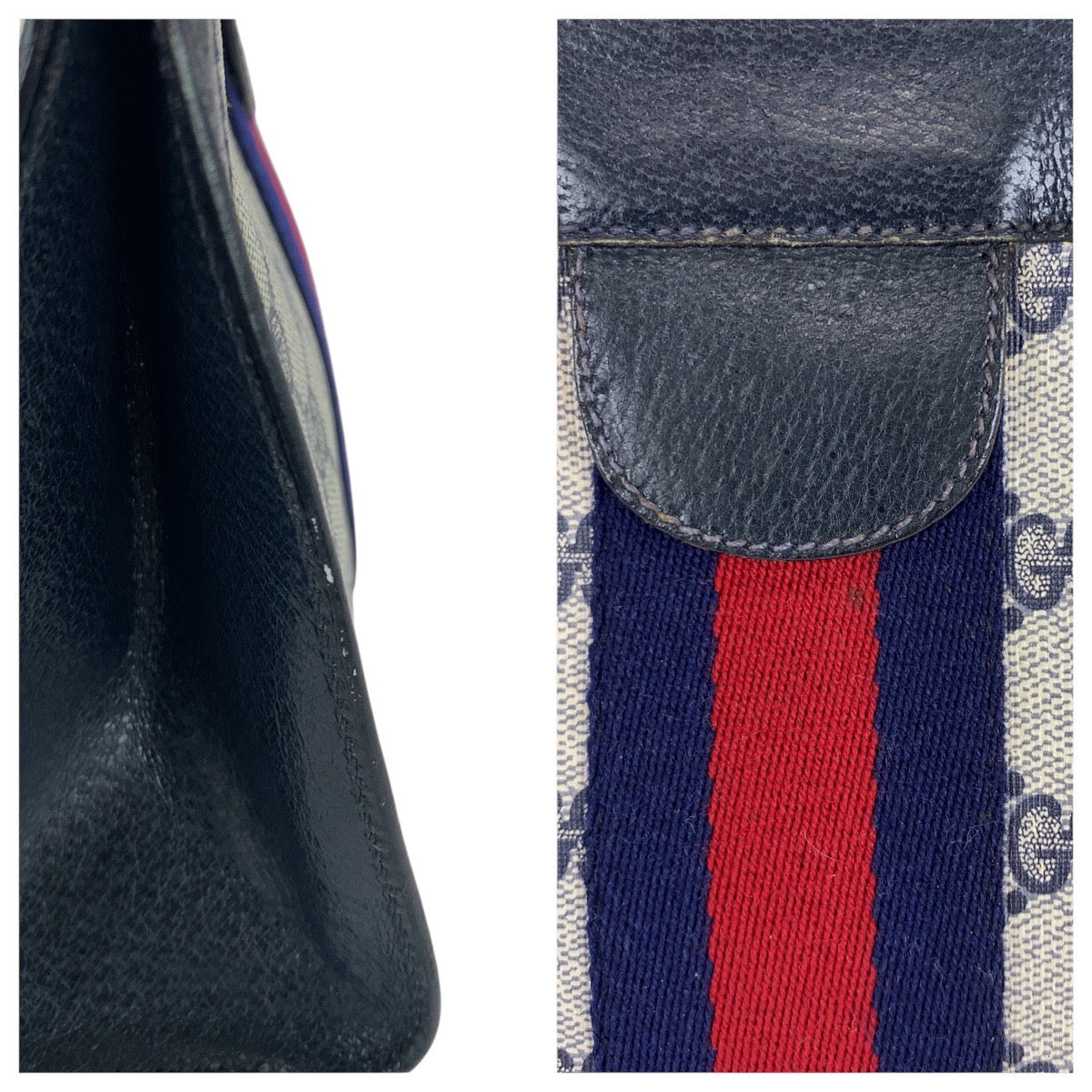 21249
GUCCI グッチ ヴィンテージ シェリーライン オールドグッチ ネイビー レッド GGスプリームキャンバス / レザー 89 01 002 クラッチバッグ セカンドバッグ レディース AB21