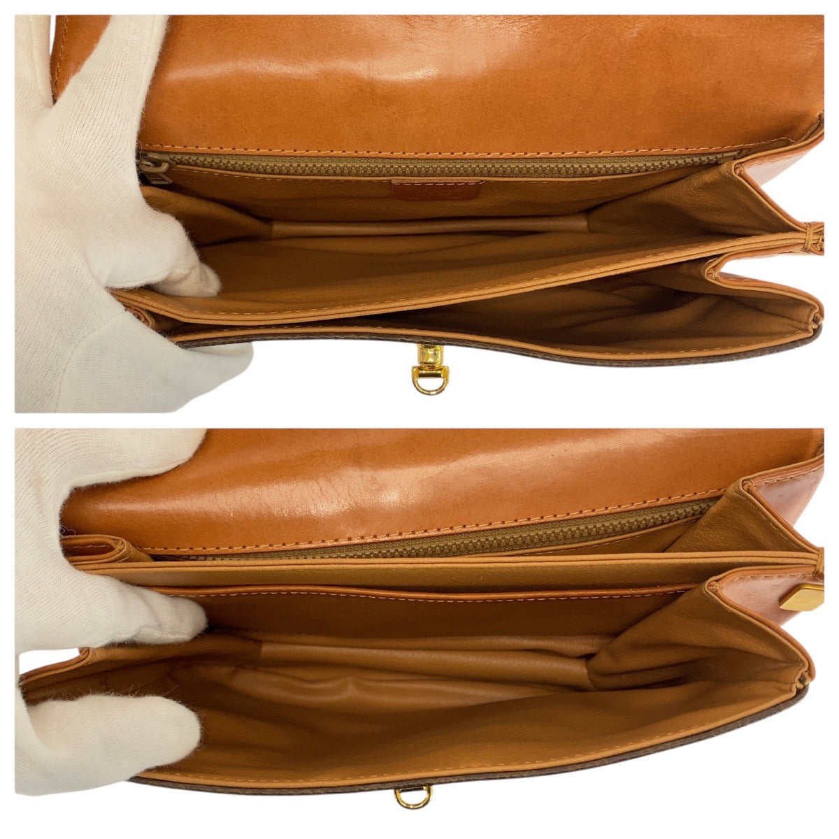 21251
CELINE セリーヌ マカダム柄 ブラウン ゴールド金具 PVC / レザー DM91 ショルダーバッグ レディース ABP35