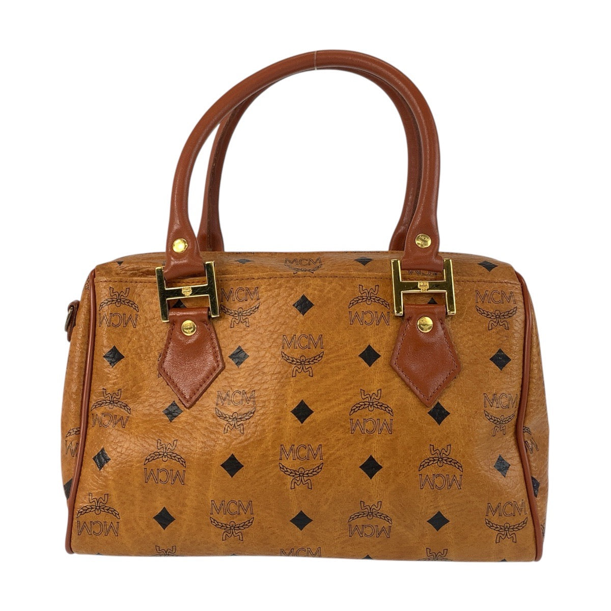 21254
MCM エム シー エム ヴィセトス ブラウン ゴールド金具 レザー ハンドバッグ ショルダーバッグ 2way レディース ABP21