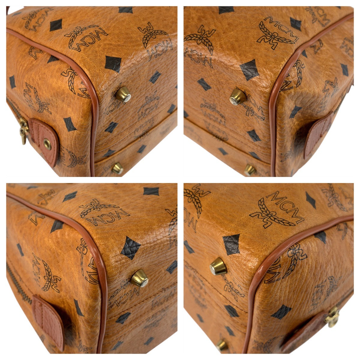 21254
MCM エム シー エム ヴィセトス ブラウン ゴールド金具 レザー ハンドバッグ ショルダーバッグ 2way レディース ABP21