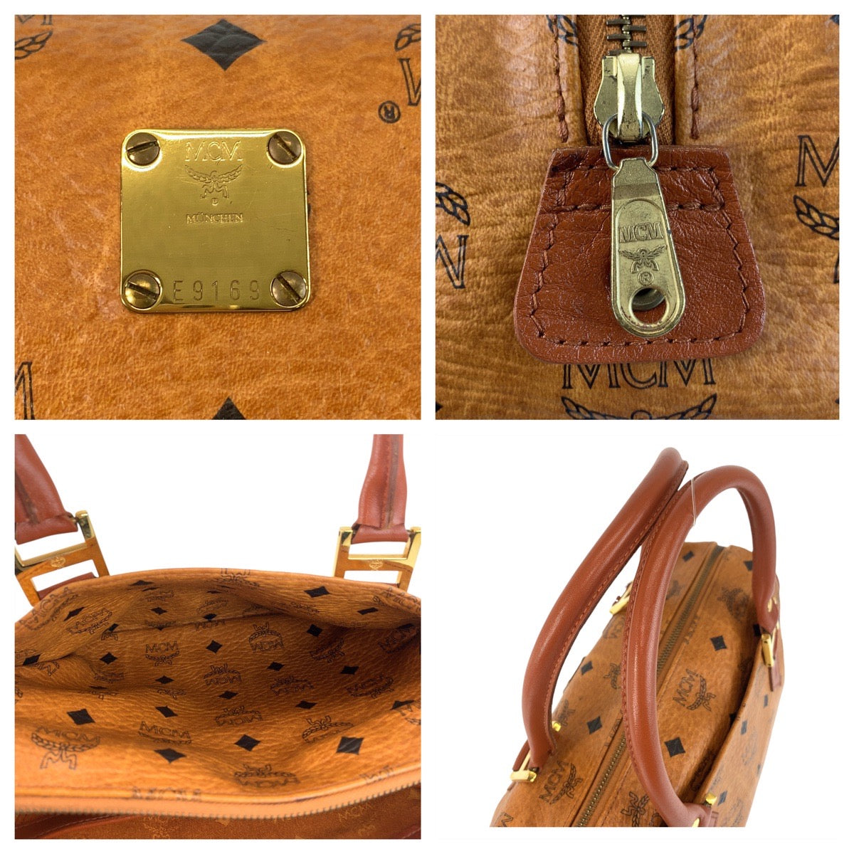 21254
MCM エム シー エム ヴィセトス ブラウン ゴールド金具 レザー ハンドバッグ ショルダーバッグ 2way レディース ABP21