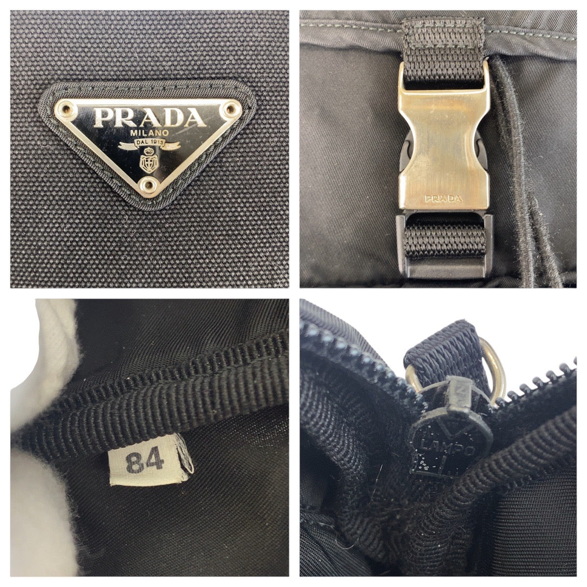 21255
PRADA Tessuto Triangle Logo Plate Black Silver Hardware Nylon Backpack Daypack Women's ABP38