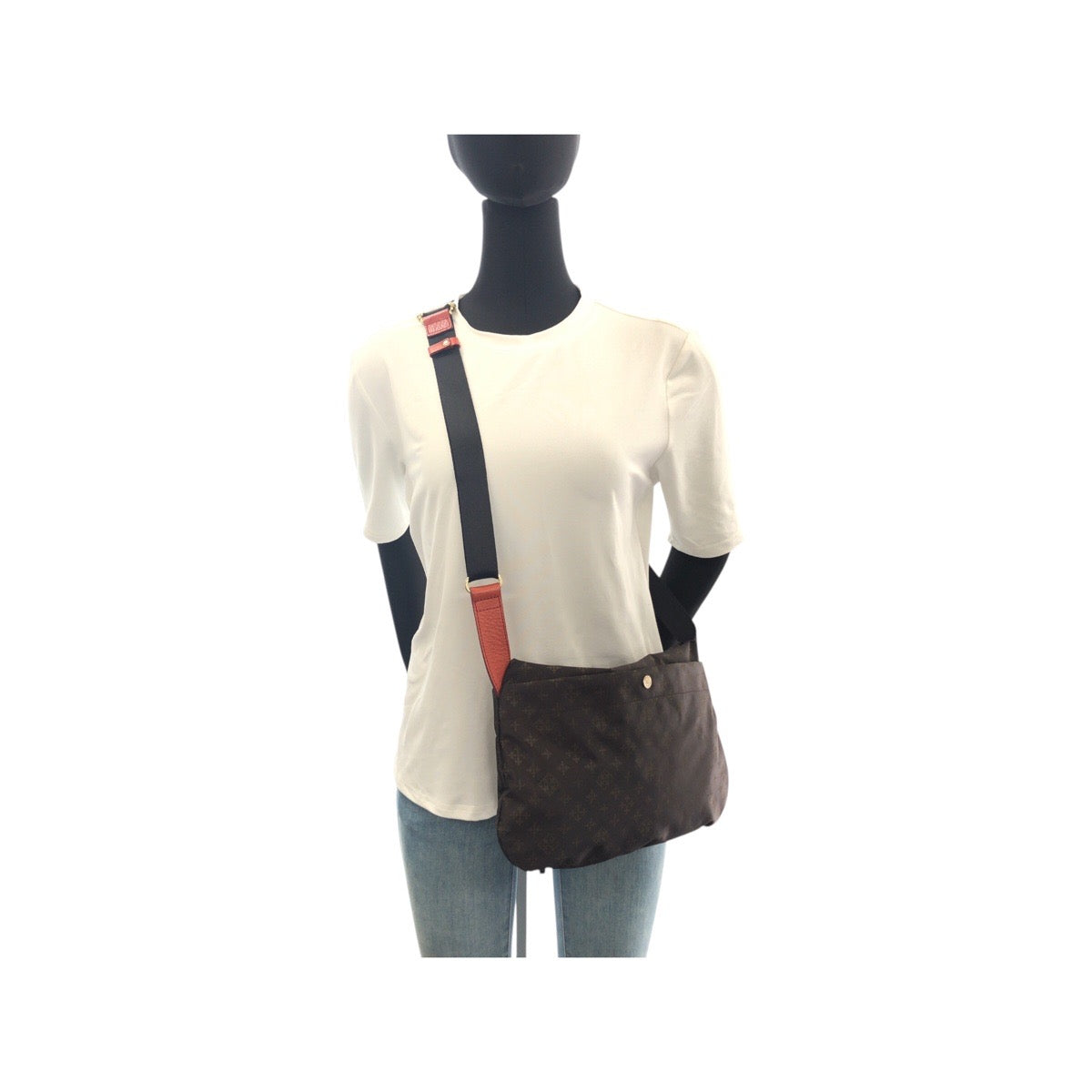 21256
russet ラシット ブラウン オレンジ シルバー金具 ナイロン / レザー ショルダーバッグ ポシェット レディース A7