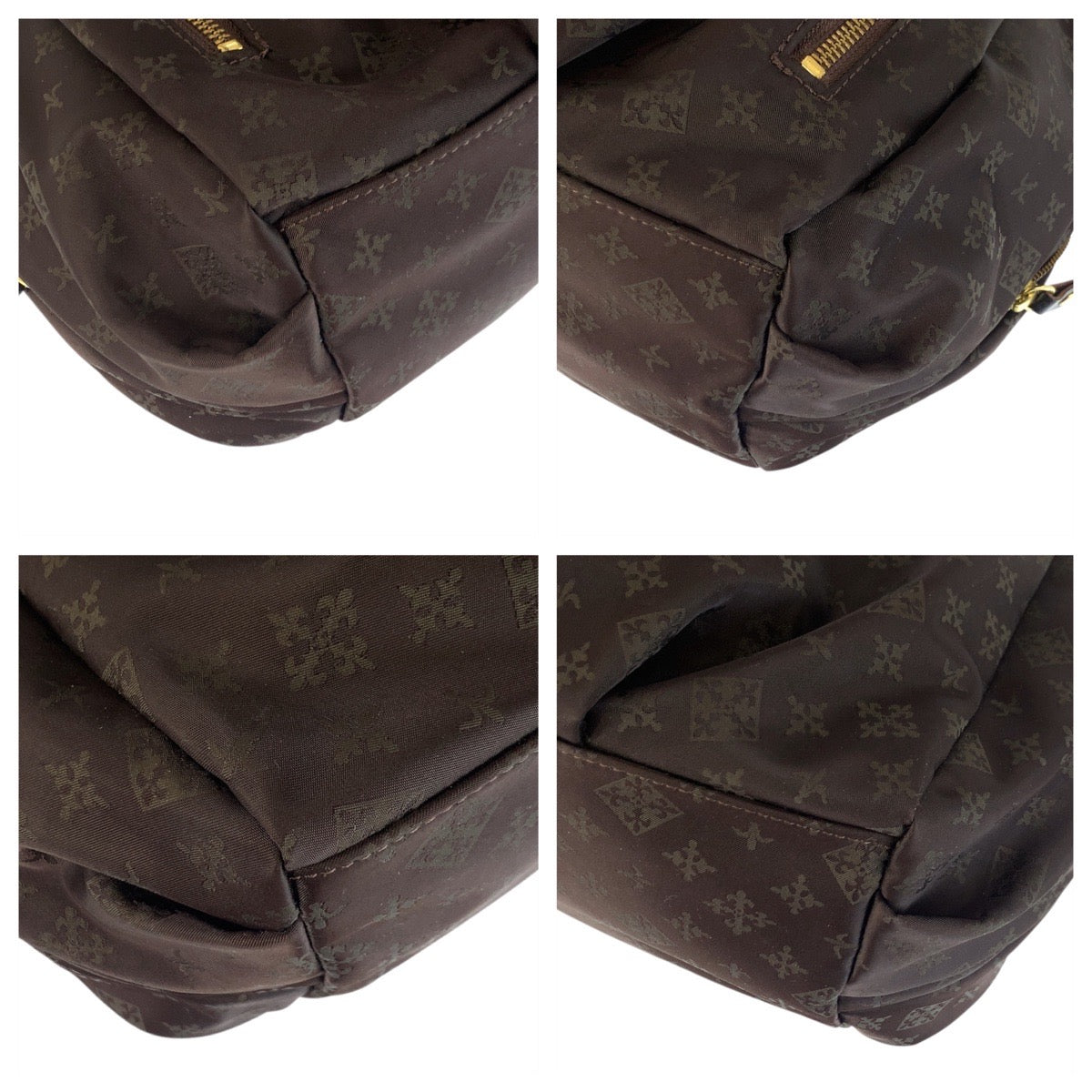 21257
russet ラシット ブラウン 茶 ゴールド金具 ナイロン / レザー トートバッグ ショルダーバッグ レディース A7