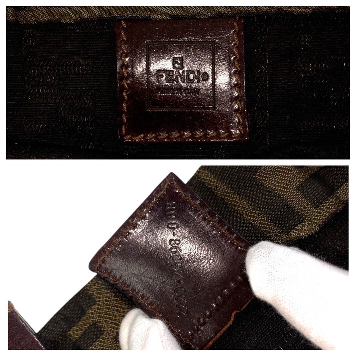 21261
FENDI フェンディ ズッカ ブラウン シルバー金具 キャンバス / レザー 2220 26598 008 ハンドバッグ レディース AB28