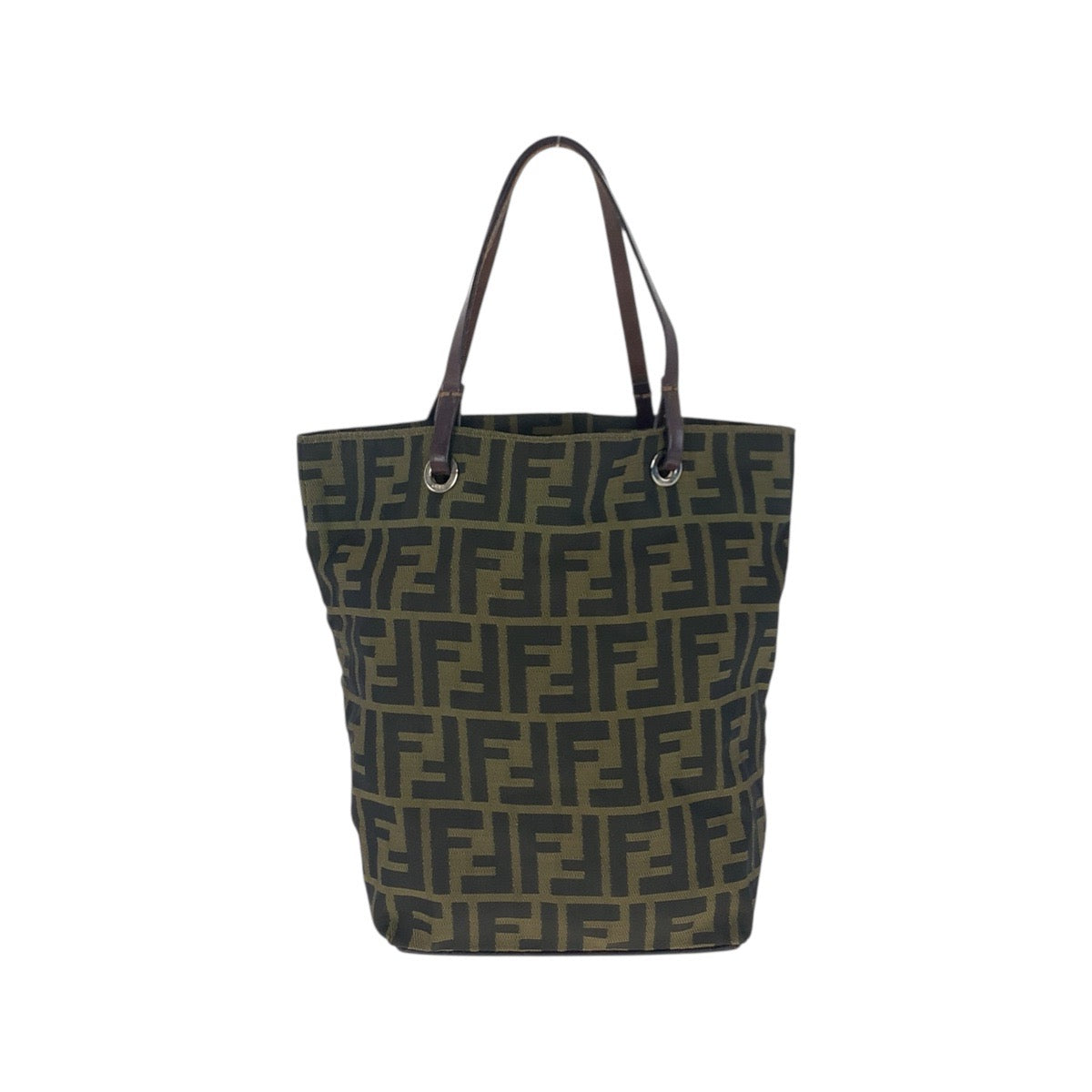 21261
FENDI フェンディ ズッカ ブラウン シルバー金具 キャンバス / レザー 2220 26598 008 ハンドバッグ レディース AB28