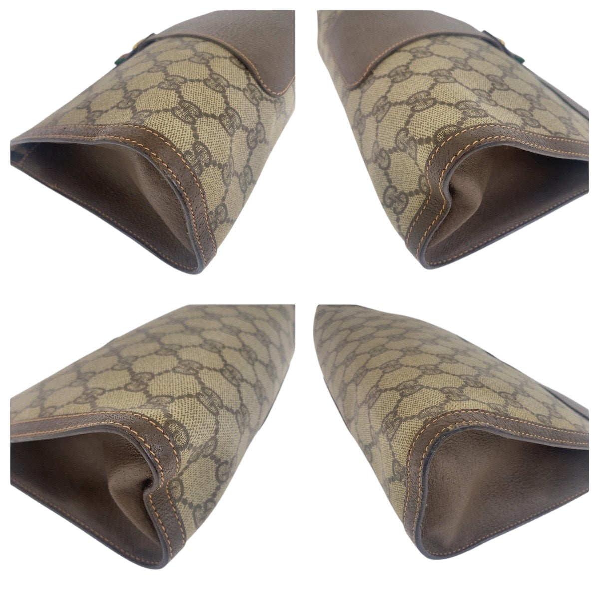 21263
GUCCI グッチ ヴィンテージ シェリーライン ブラウン ベージュ ゴールド金具 GGスプリームキャンバス / レザー 156 01 033 クラッチバッグ セカンドバッグ メンズ AB15