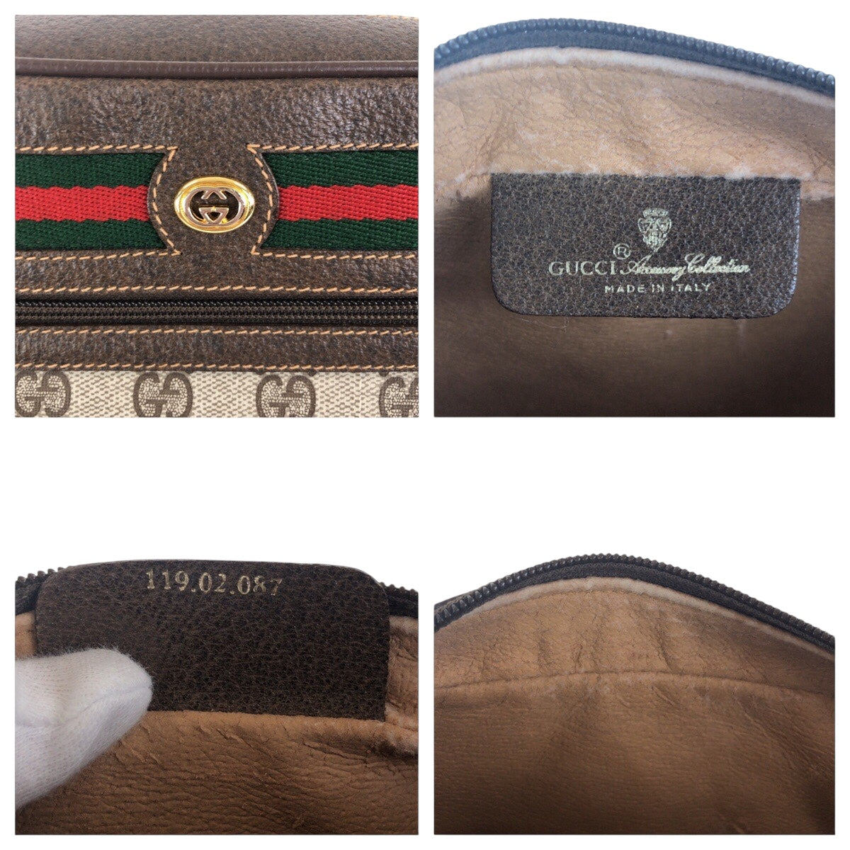 21266
GUCCI グッチ ヴィンテージ シェリーライン オールドグッチ ブラウン ゴールド金具 GGスプリームキャンバス / レザー 119 02 087 ショルダーバッグ ポシェット レディース ABP42