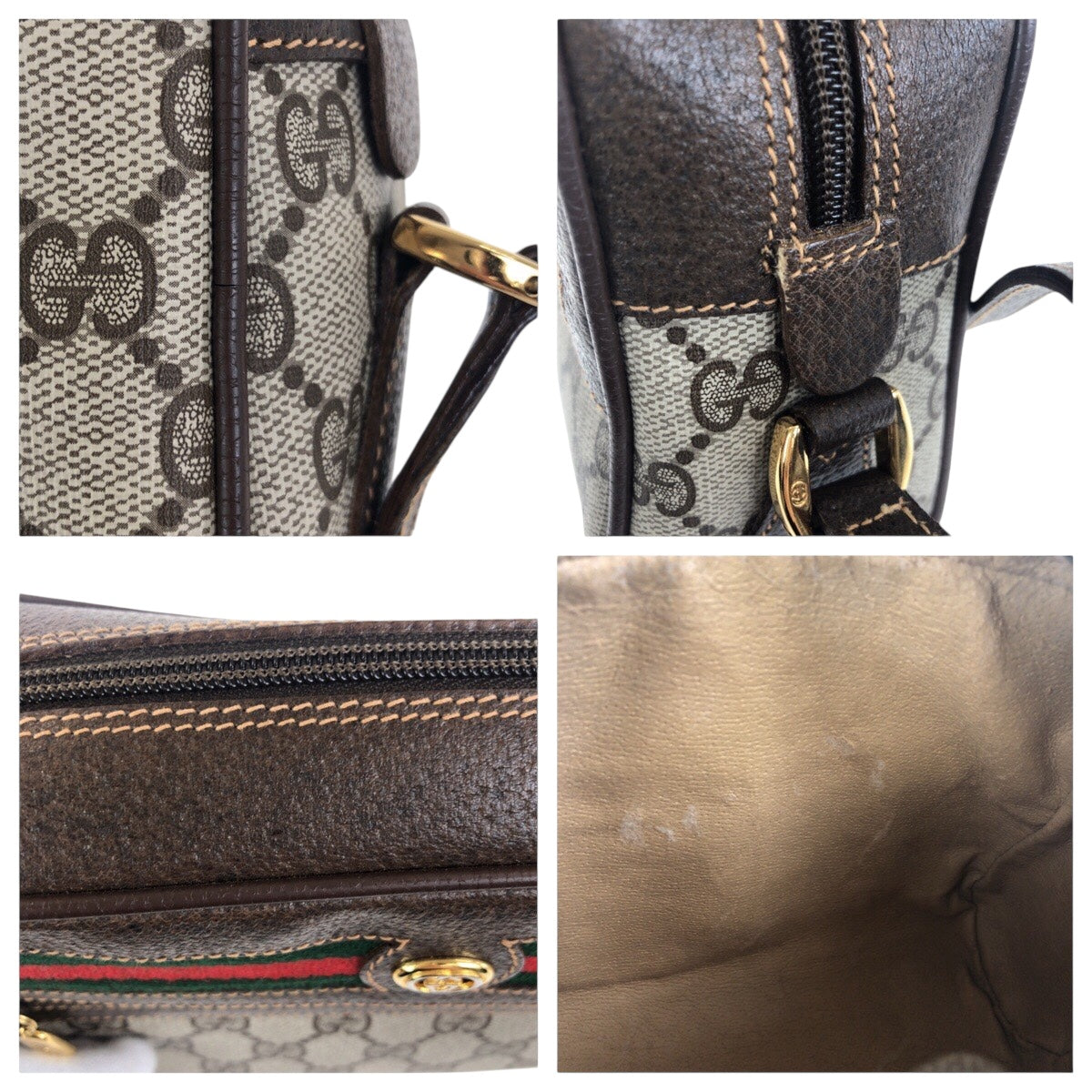 21266
GUCCI グッチ ヴィンテージ シェリーライン オールドグッチ ブラウン ゴールド金具 GGスプリームキャンバス / レザー 119 02 087 ショルダーバッグ ポシェット レディース ABP42