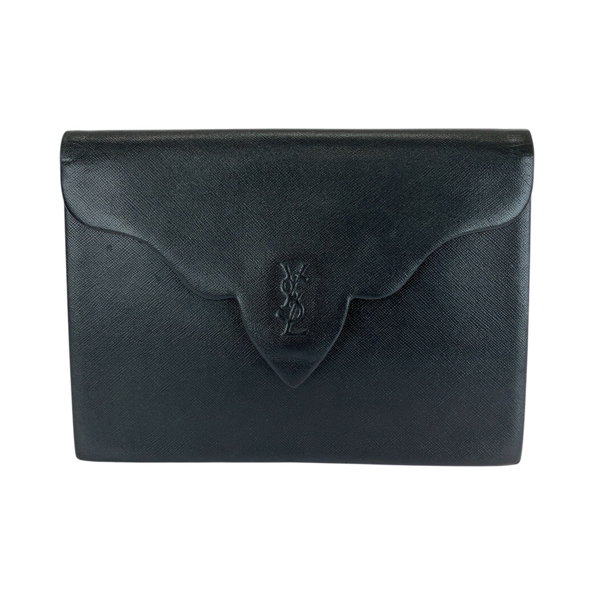 21268
YVES SAINT LAURENT イヴ サンローラン ヴィンテージ YSL ブラック 黒 ゴールド金具 レザー クラッチバッグ セカンドバッグ レディース ABP21