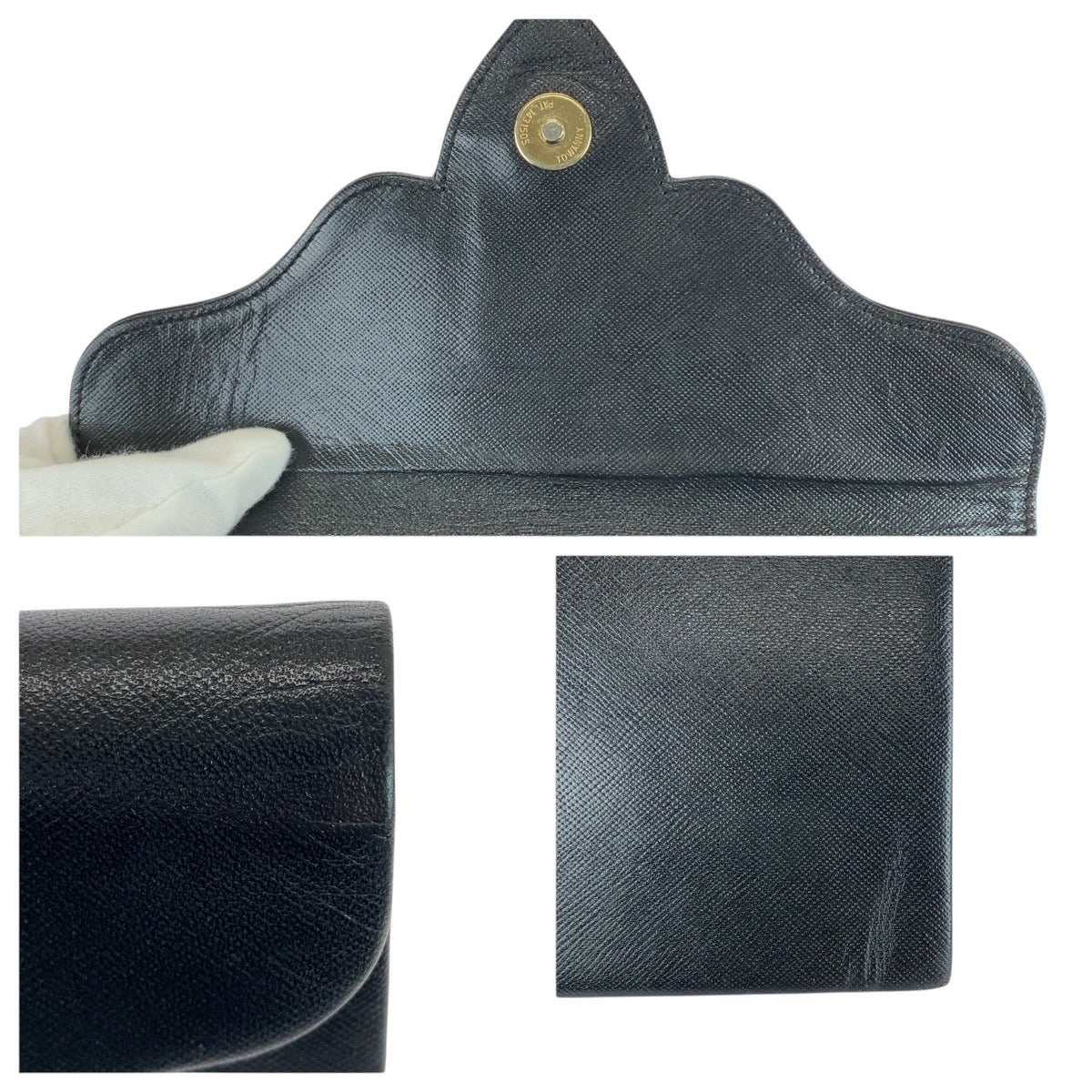 21268
YVES SAINT LAURENT イヴ サンローラン ヴィンテージ YSL ブラック 黒 ゴールド金具 レザー クラッチバッグ セカンドバッグ レディース ABP21