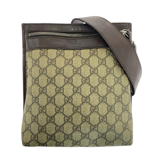 21269
GUCCI グッチ ベージュ ブラウン シルバー金具 GGスプリームキャンバス / レザー 92562 ショルダーバッグ レディース AB22