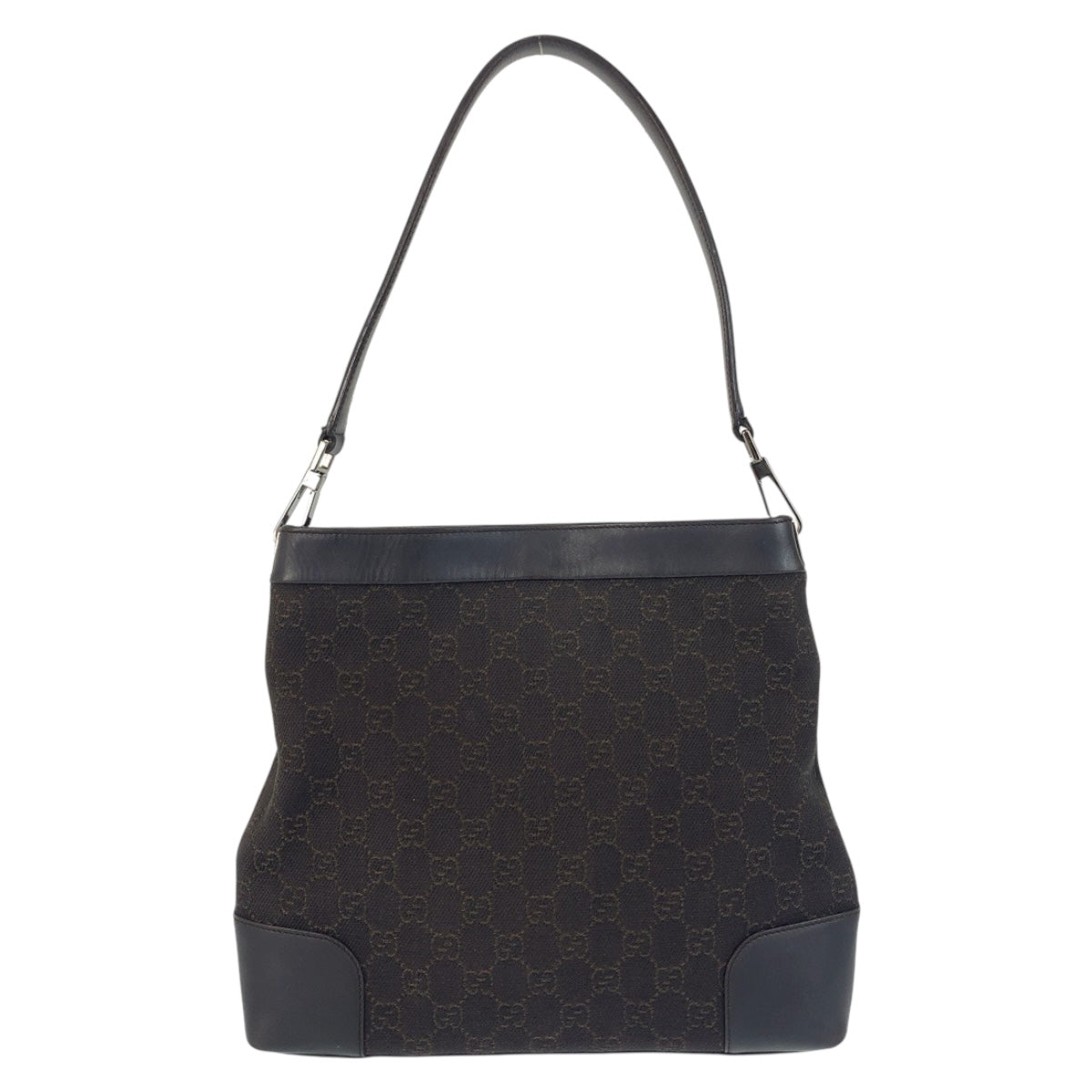 21271
GUCCI グッチ ブラウン シルバー金具 GGキャンバス / レザー 143745 ワンショルダーバッグ 肩掛け レディース AB