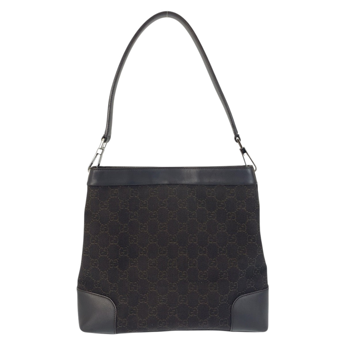 21271
GUCCI グッチ ブラウン シルバー金具 GGキャンバス / レザー 143745 ワンショルダーバッグ 肩掛け レディース AB