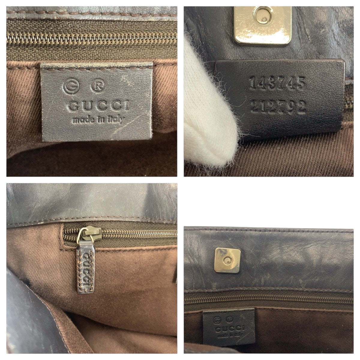 21271
GUCCI グッチ ブラウン シルバー金具 GGキャンバス / レザー 143745 ワンショルダーバッグ 肩掛け レディース AB