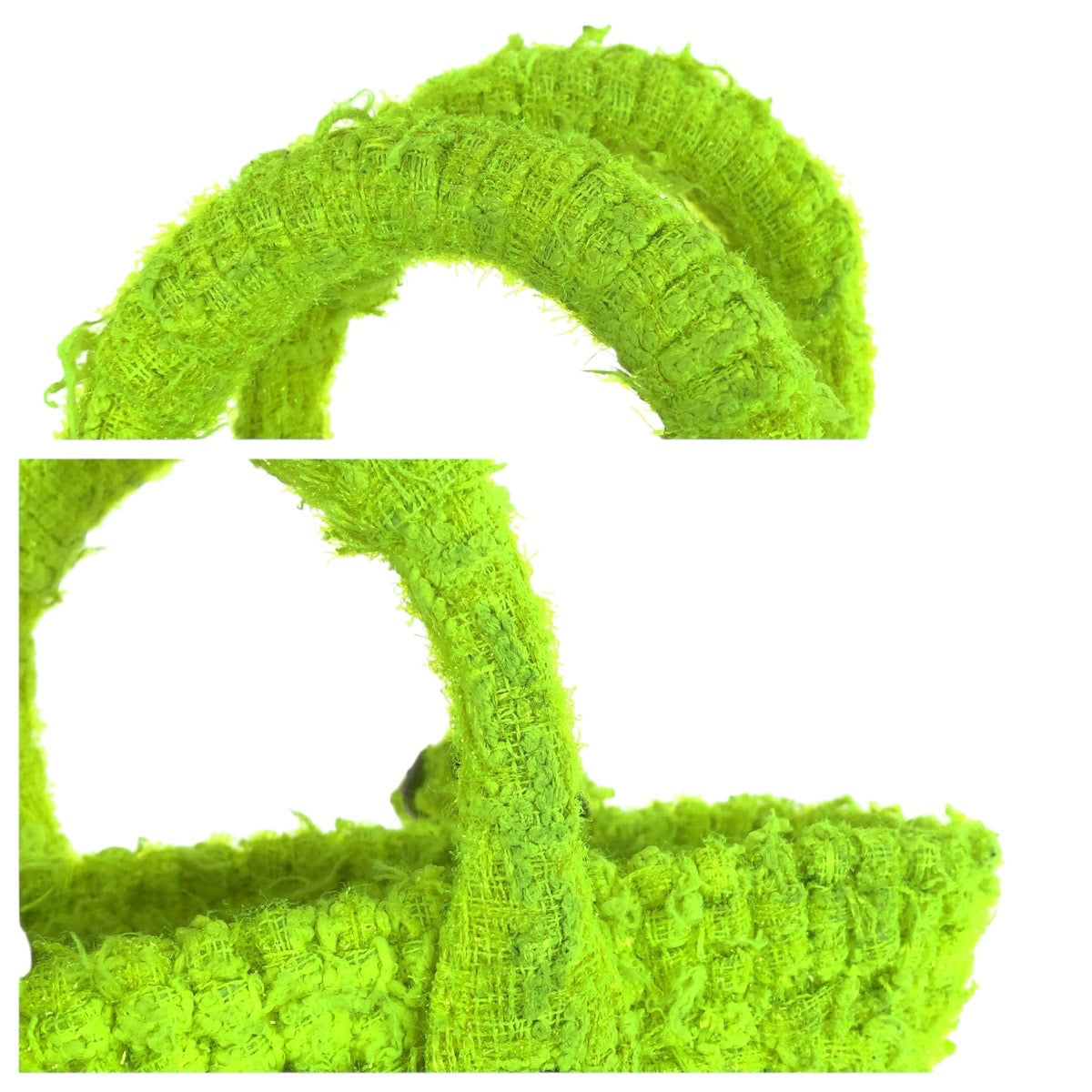 21274
BALENCIAGA バレンシアガ ビストロXXS ネオンイエロー シルバー金具 ツイード / レザー 678028 ハンドバッグ ショルダーバッグ バスケット レディース ABP