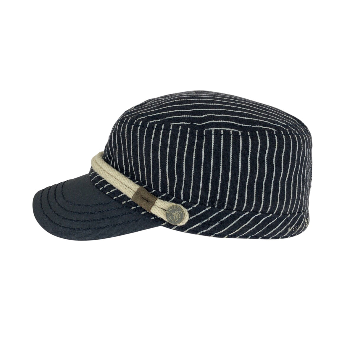 21277
DIESEL ディーゼル ネイビー ホワイト コットン / 牛革 キャスケット メンズ ABP