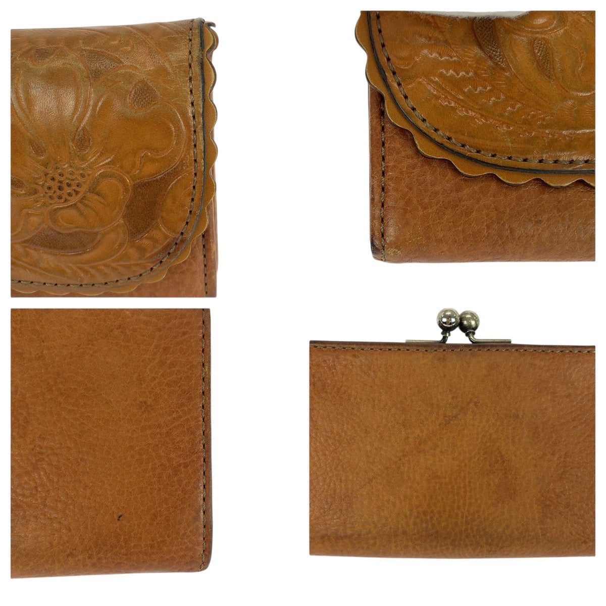 21279
ANNA SUI アナスイ 花柄 ブラウン ゴールド金具 レザー 長財布 ロングウォレット レディース AB