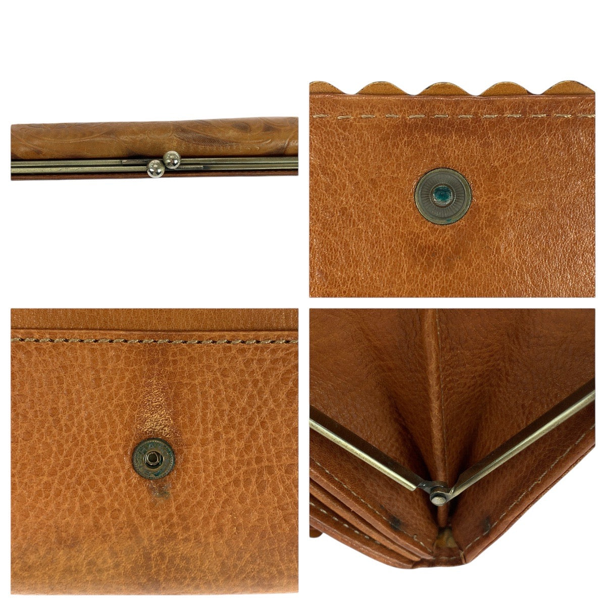 21279
ANNA SUI アナスイ 花柄 ブラウン ゴールド金具 レザー 長財布 ロングウォレット レディース AB