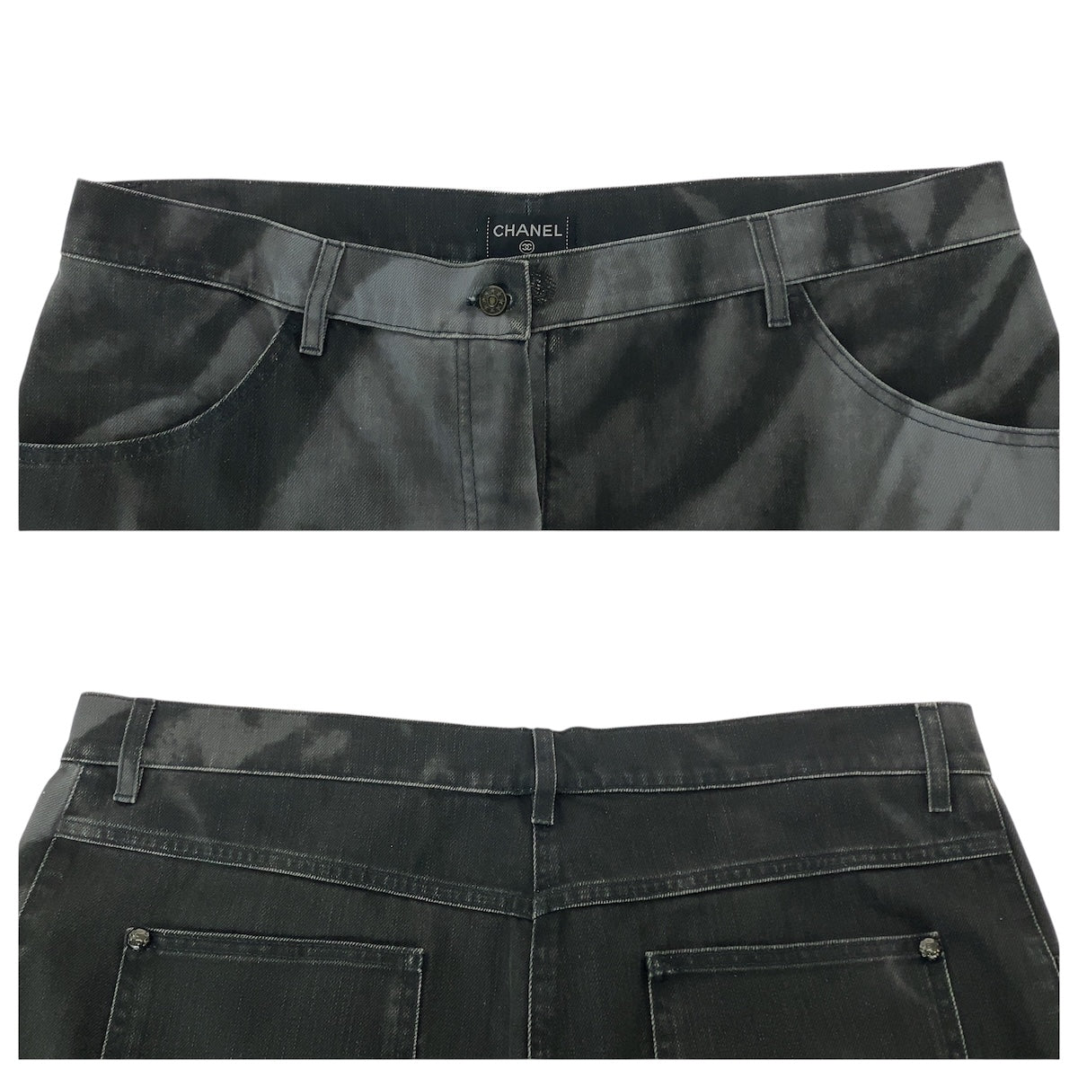 21281
CHANEL Coco Mark Size 50 Gray Denim Cotton Denim P51010V38179 Denim Pants Jeans Men's A78
