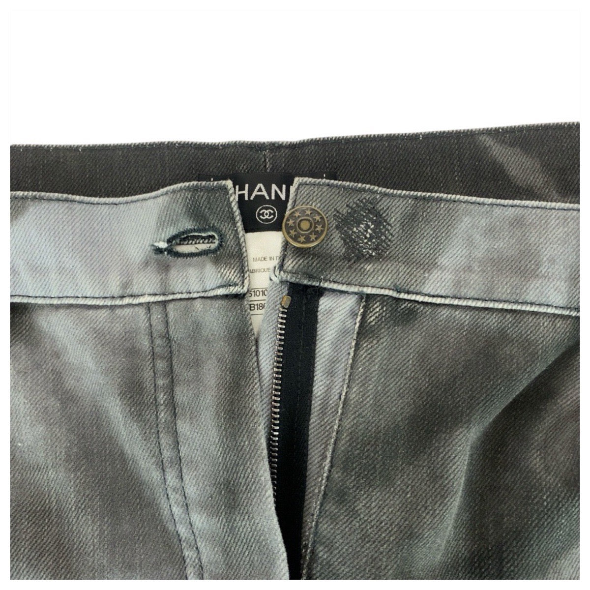 21281
CHANEL Coco Mark Size 50 Gray Denim Cotton Denim P51010V38179 Denim Pants Jeans Men's A78