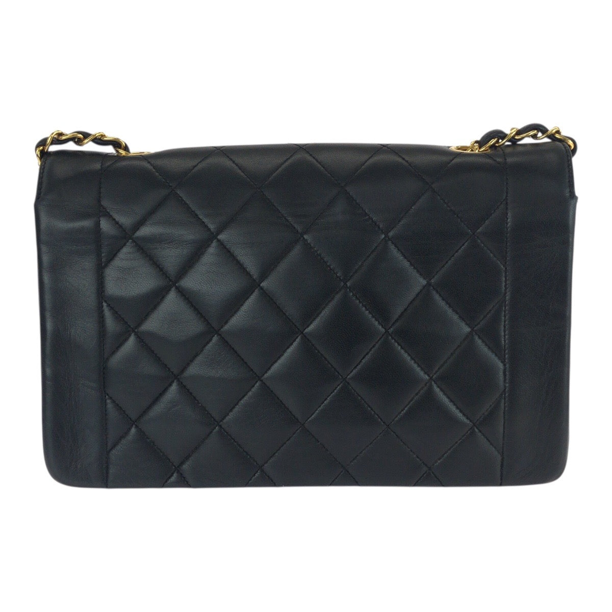 21282
CHANEL シャネル ヴィンテージ マトラッセ ダイアナフラップ ココマーク ブラック 黒 ゴールド金具 ラムスキン ショルダーバッグ チェーンショルダーバッグ レディース A420