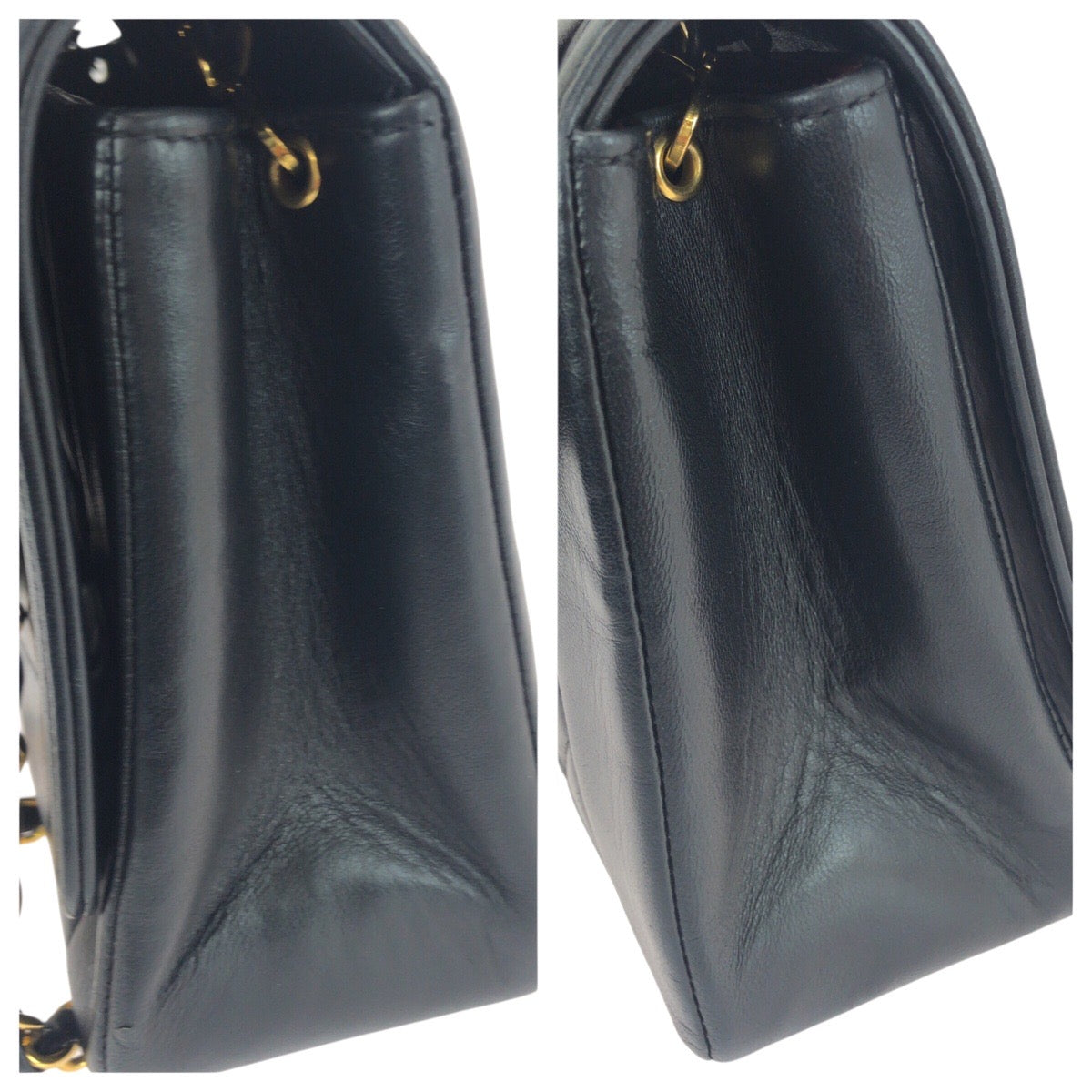 21282
CHANEL シャネル ヴィンテージ マトラッセ ダイアナフラップ ココマーク ブラック 黒 ゴールド金具 ラムスキン ショルダーバッグ チェーンショルダーバッグ レディース A420