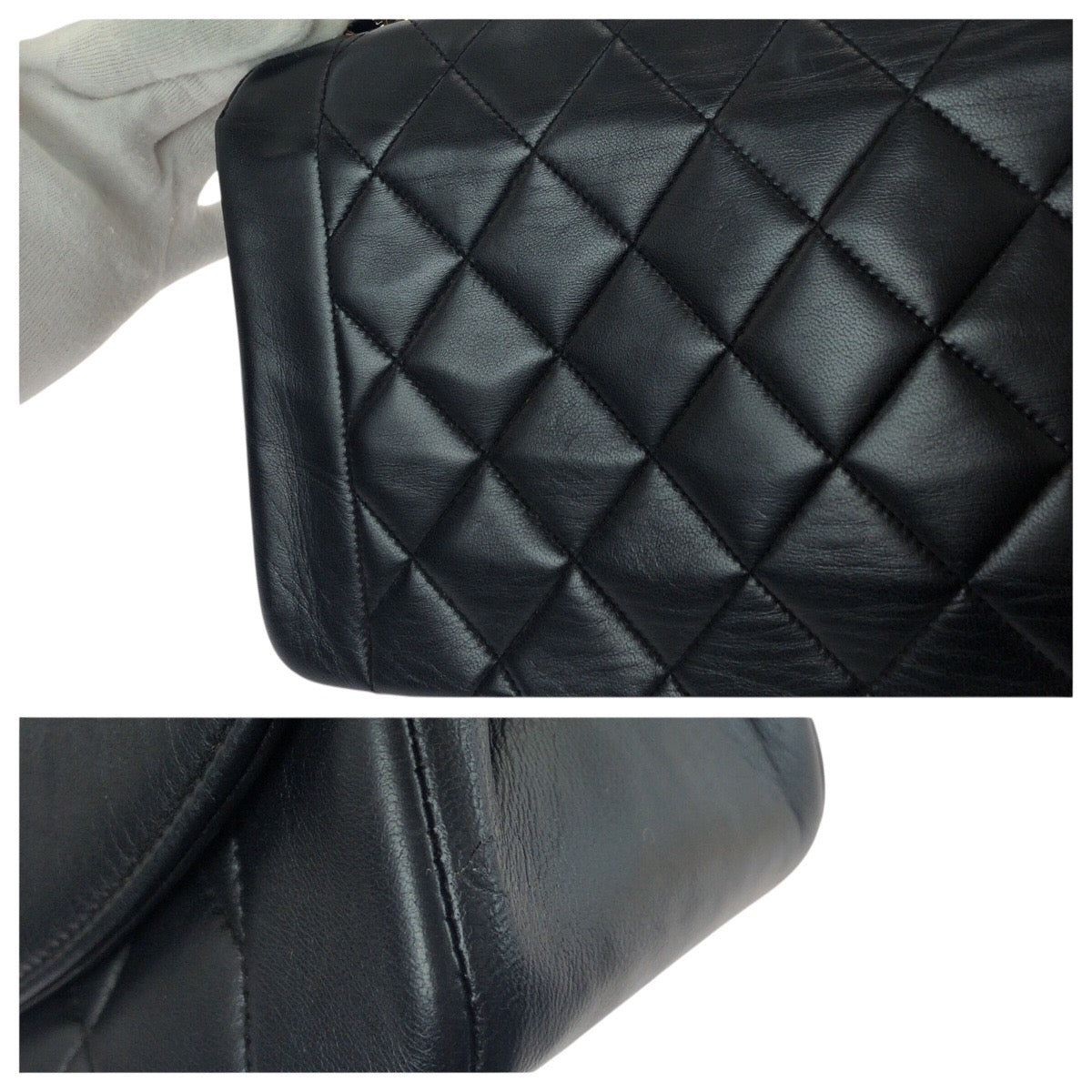 21282
CHANEL シャネル ヴィンテージ マトラッセ ダイアナフラップ ココマーク ブラック 黒 ゴールド金具 ラムスキン ショルダーバッグ チェーンショルダーバッグ レディース A420