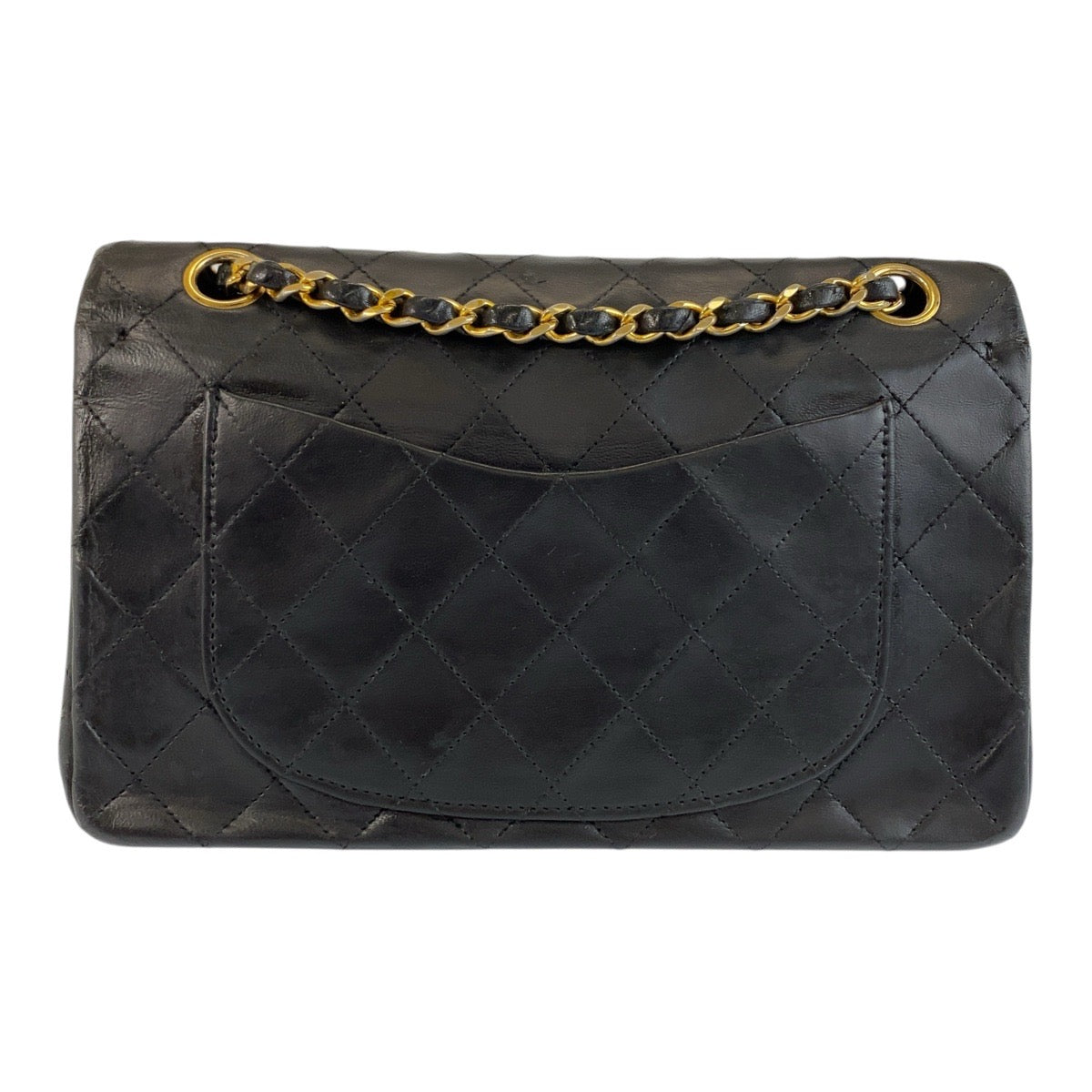 21284
CHANEL シャネル ヴィンテージ マトラッセ ココマーク ターンロック ダブルフラップ ブラック 黒 ゴールド金具 レザー チェーンショルダーバッグ レディース AB290