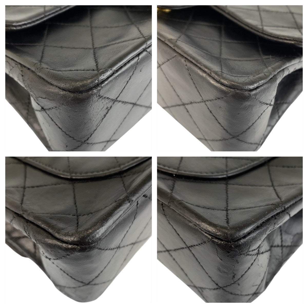 21284
CHANEL シャネル ヴィンテージ マトラッセ ココマーク ターンロック ダブルフラップ ブラック 黒 ゴールド金具 レザー チェーンショルダーバッグ レディース AB290