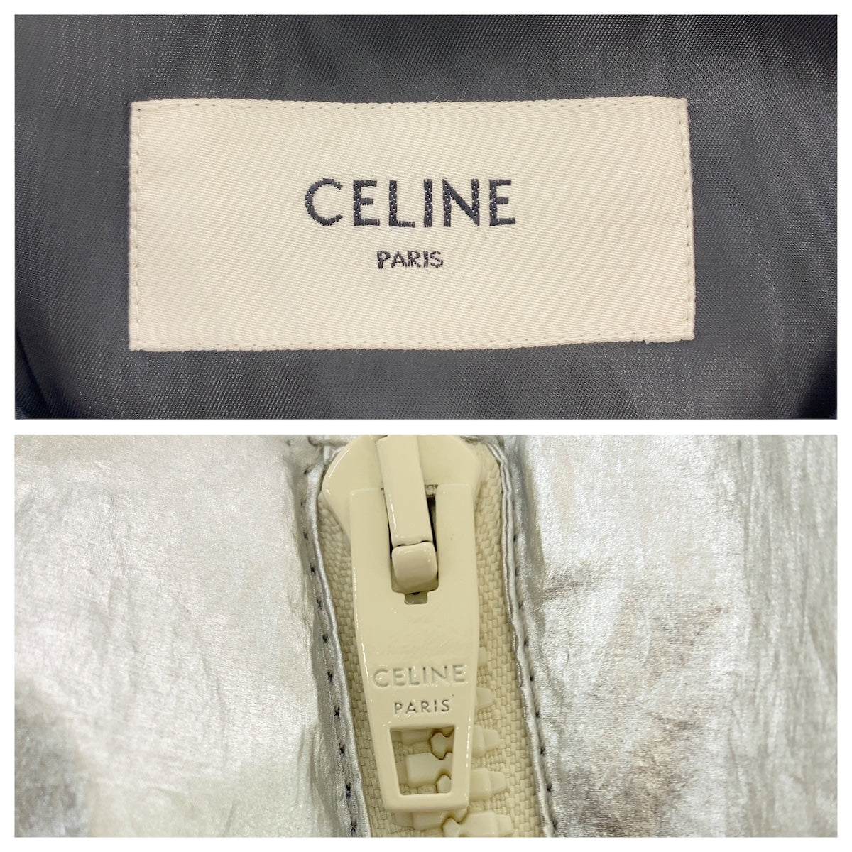 21285
CELINE セリーヌ ルーズチェッカーボードブールブルゾン サイズ46 シルバー ブラック ホワイト ナイロン / ポリエステル / レーヨン 2W420819L ナイロンジャケット アウター メンズ A900