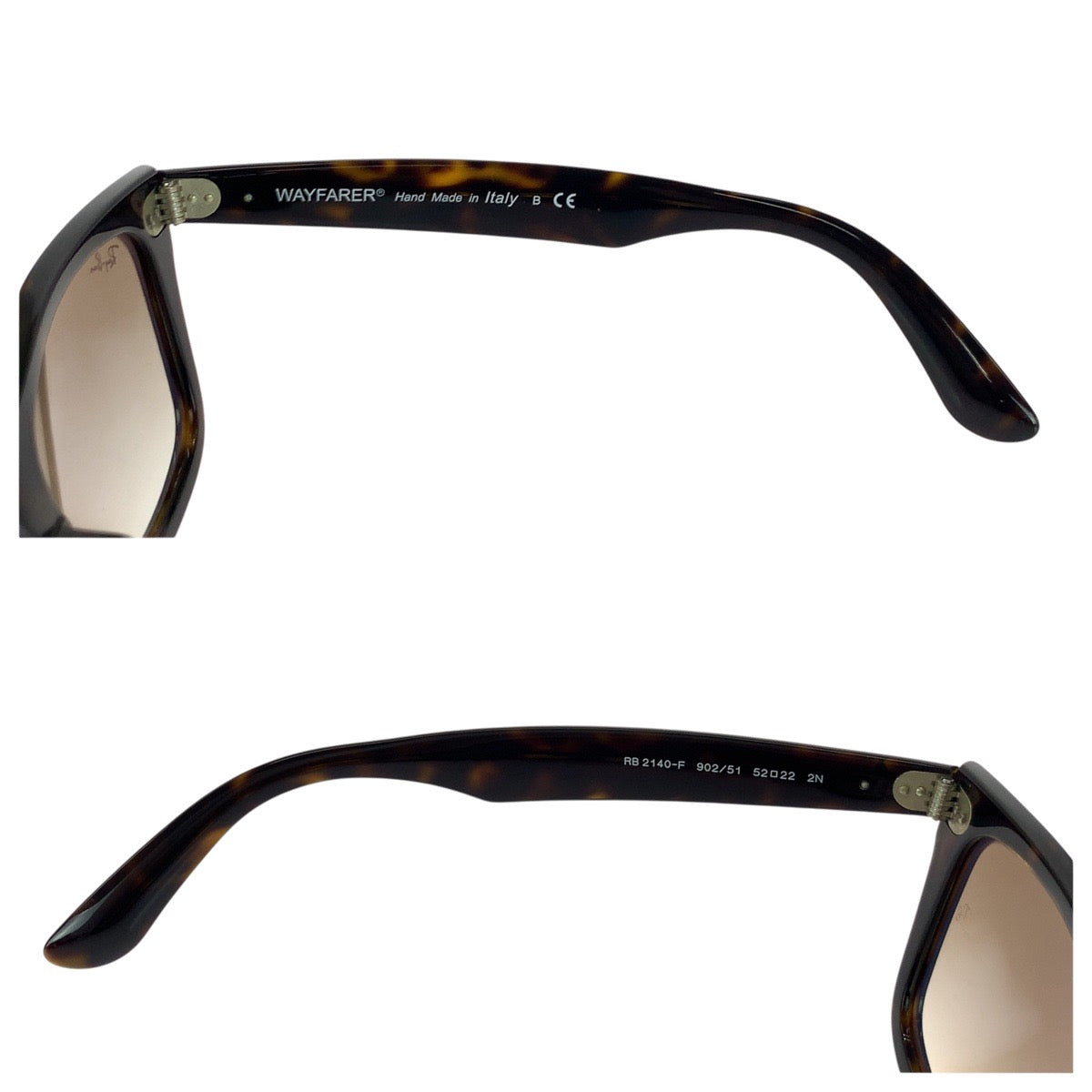 21287
Ray-Ban レイバン ウェイファーラー ブラウン ブラック シルバー金具 プラスチック RB 2140-F 902/51 52□22 2N サングラス メガネ 男女兼用 ウェリントン レディース ABP14