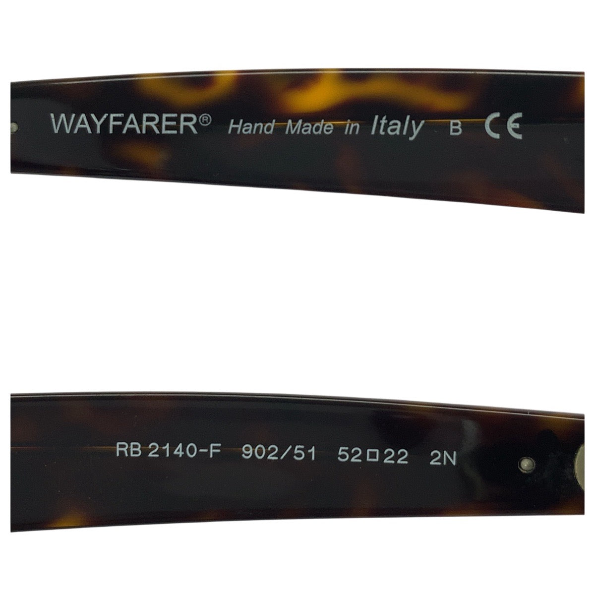 21287
Ray-Ban レイバン ウェイファーラー ブラウン ブラック シルバー金具 プラスチック RB 2140-F 902/51 52□22 2N サングラス メガネ 男女兼用 ウェリントン レディース ABP14