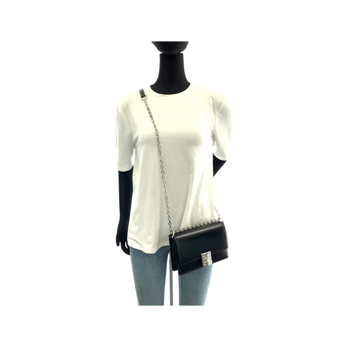 21290
GIVENCHY ジバンシィ ４G スモール ブラック 黒 シルバー金具 レザー / メタル BB50HEB15S 001 ショルダーバッグ チェーンショルダーバッグ レディース S80