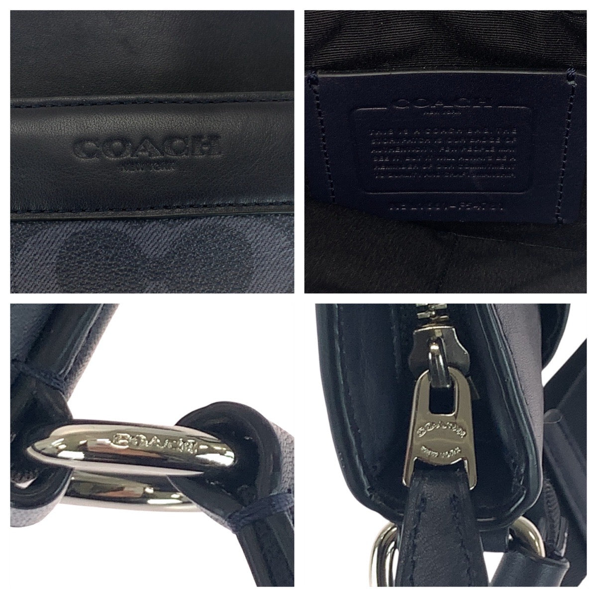 21291
COACH コーチ シグネチャー ゴッサム ネイビー PVC F54781 ショルダーバッグ ポシェット メンズ A16